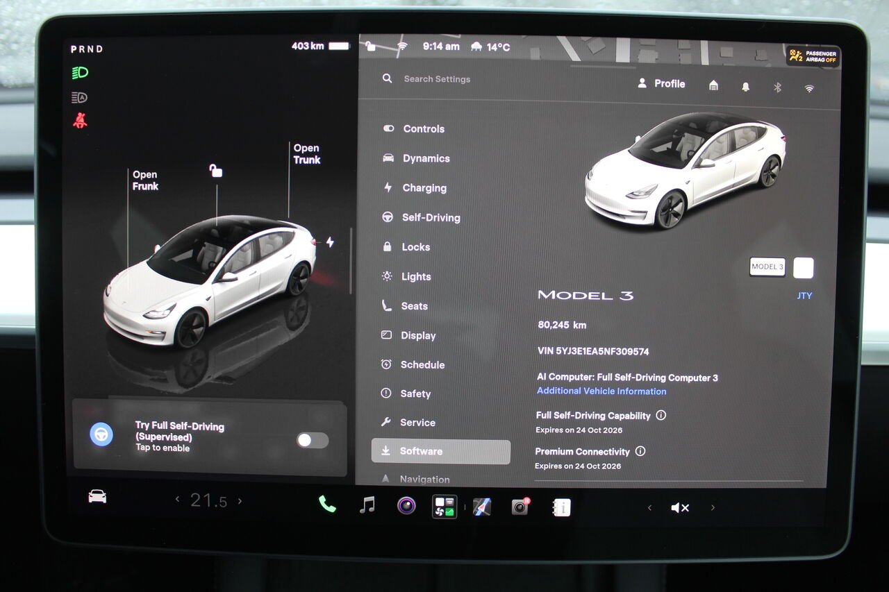 Tesla Model 3 VIN: 5YJ3E1EA5NF309574 2022 Blanc Sainte-Rose - photo #13