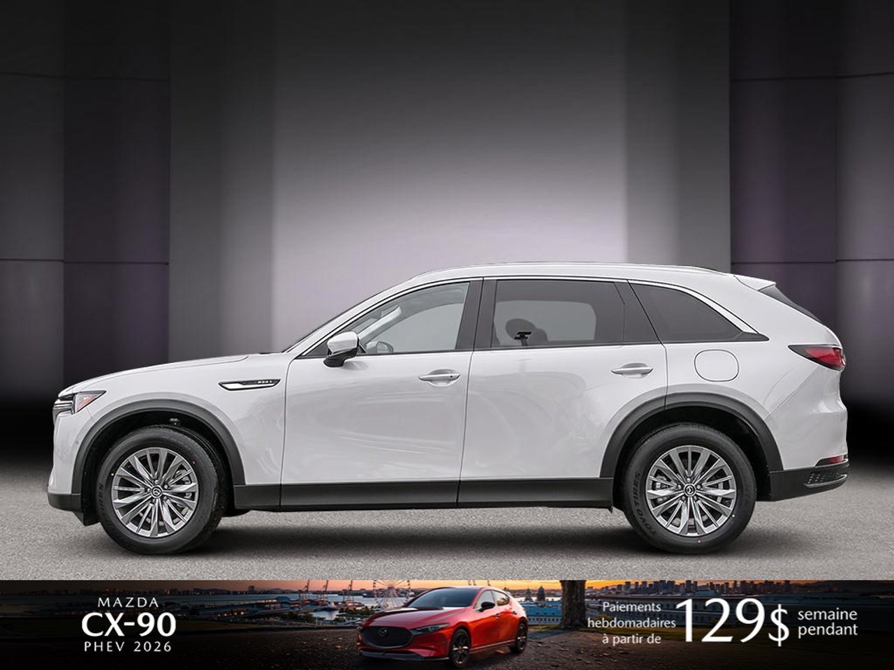 Mazda CX-90 hybride rechargeable JM3KKCHA5T1399561 2026 Blanc rhodium métallisé Mirabel - photo #2
