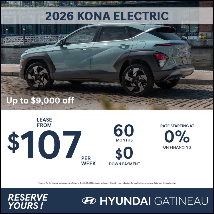 Hyundai gatineau promo KONA 2026 septembre EN