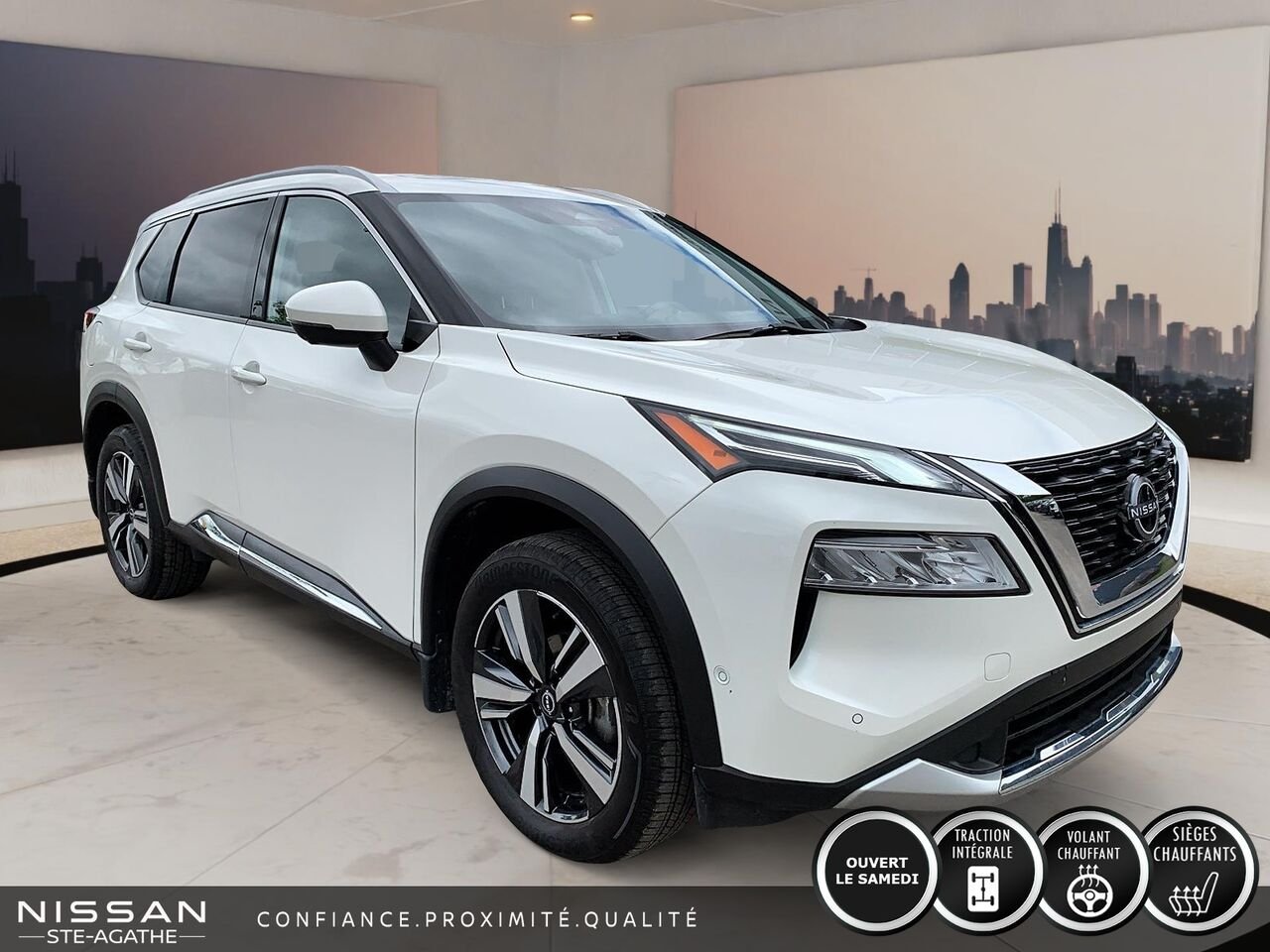 Nissan Rogue Platine | TOIT PANORAMIQUE | CUIR | AWD | CLIM 2 ZONES | 2023 Blanc Saint-Jérôme - photo #2