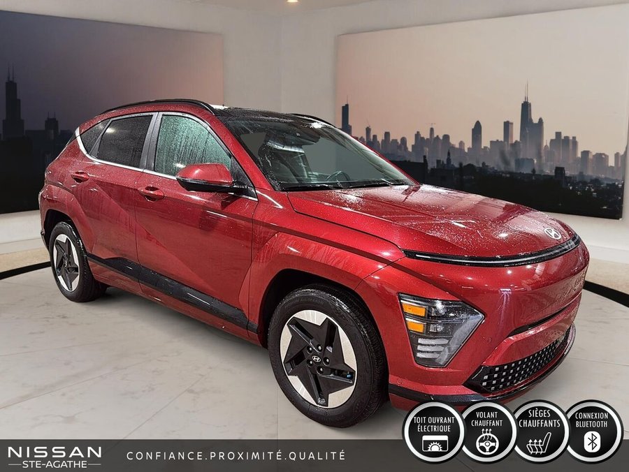 2024 Hyundai Kona Electric ULTIMATE TA | 100 % ÉLECTRIQUE | TOIT OUVRANT | CAMÉRA 360° | TÊTE HAUTE Red