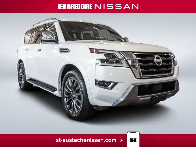 2023 Nissan Armada Platinum TOIT MAGS APPLE CARPLAY CUIR 7 PASSAGERS White