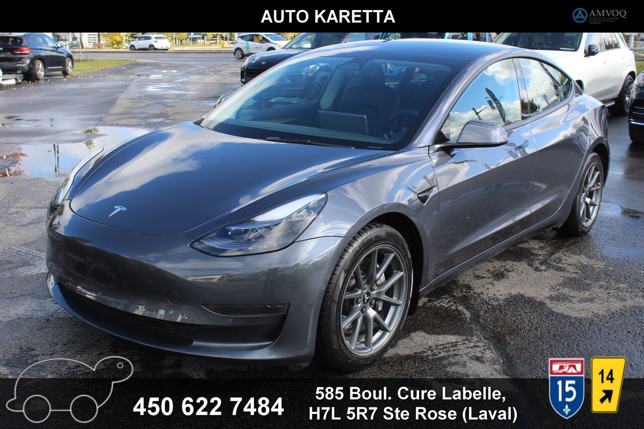 Gray 2022 Tesla Model 3 Sedan Rear-Wheel Drive Automatic