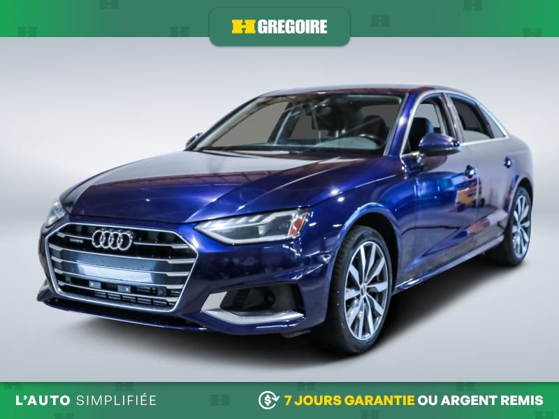 Audi A4 Komfort AWD AUTO AC CUIR TOIT MAGS CAM RECULE 2021 Bleu
