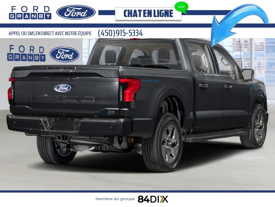 Ford F-150 Lightning Flash cabine SuperCrew 4RM caisse de 5,5 pi 2025 Noir agate métallisé