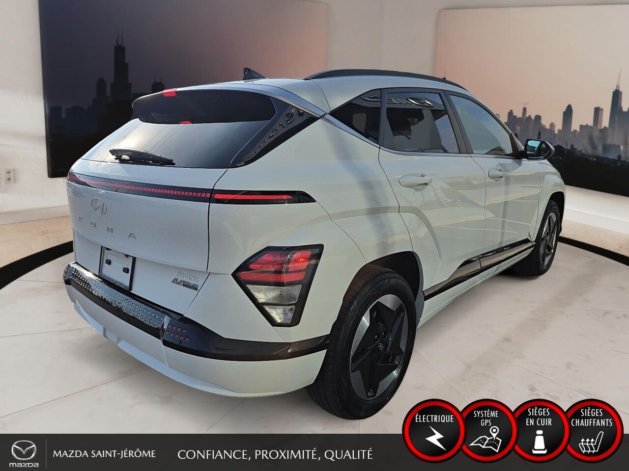 2025 Hyundai Kona Electric Preferred avec ensemble Trend | CUIR | TOIT OUVRANT | MAGS | White Saint-Jérôme - photo #5