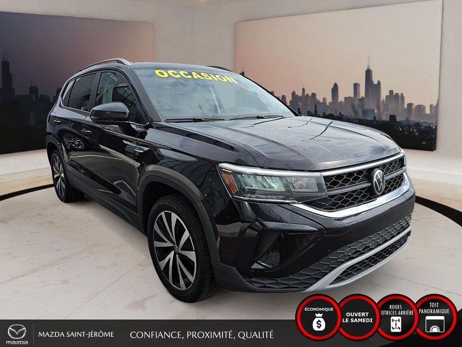 2023 Volkswagen Taos Comfortline 4MOTION | 1 PROPRIÉTAIRE | JAMAIS ACCIDENTÉ | TOIT PANORAMIQUE | MAGS | CUIR Black