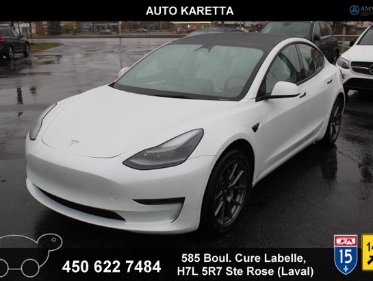 Tesla Model 3 model 3 rwd panoramic navigation white seats 2022 Blanc