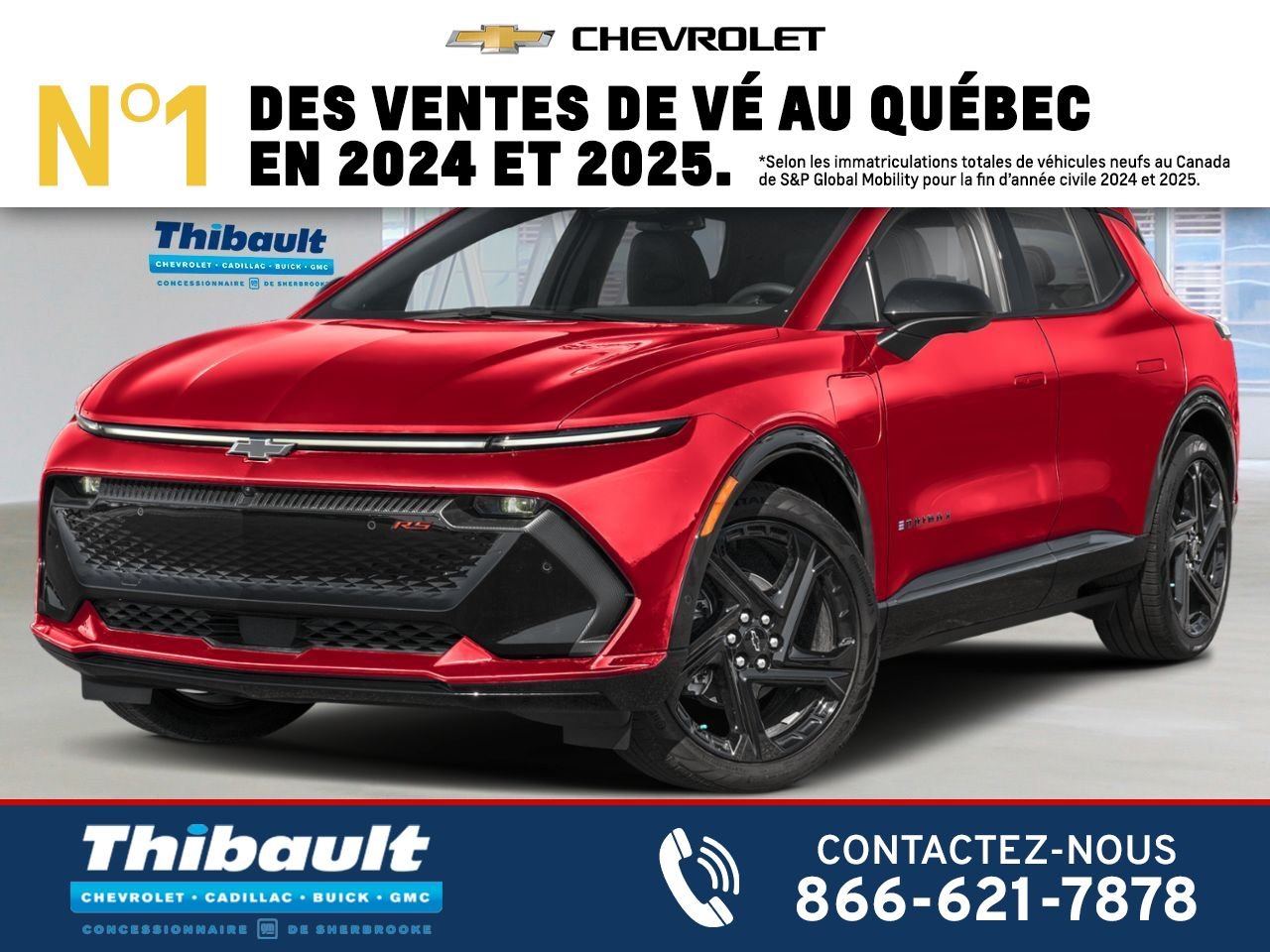 CHEVROLET Equinox EV 4 portes RS 2027 TEINTE ROUGE ECLATANT Sherbrooke - photo #0
