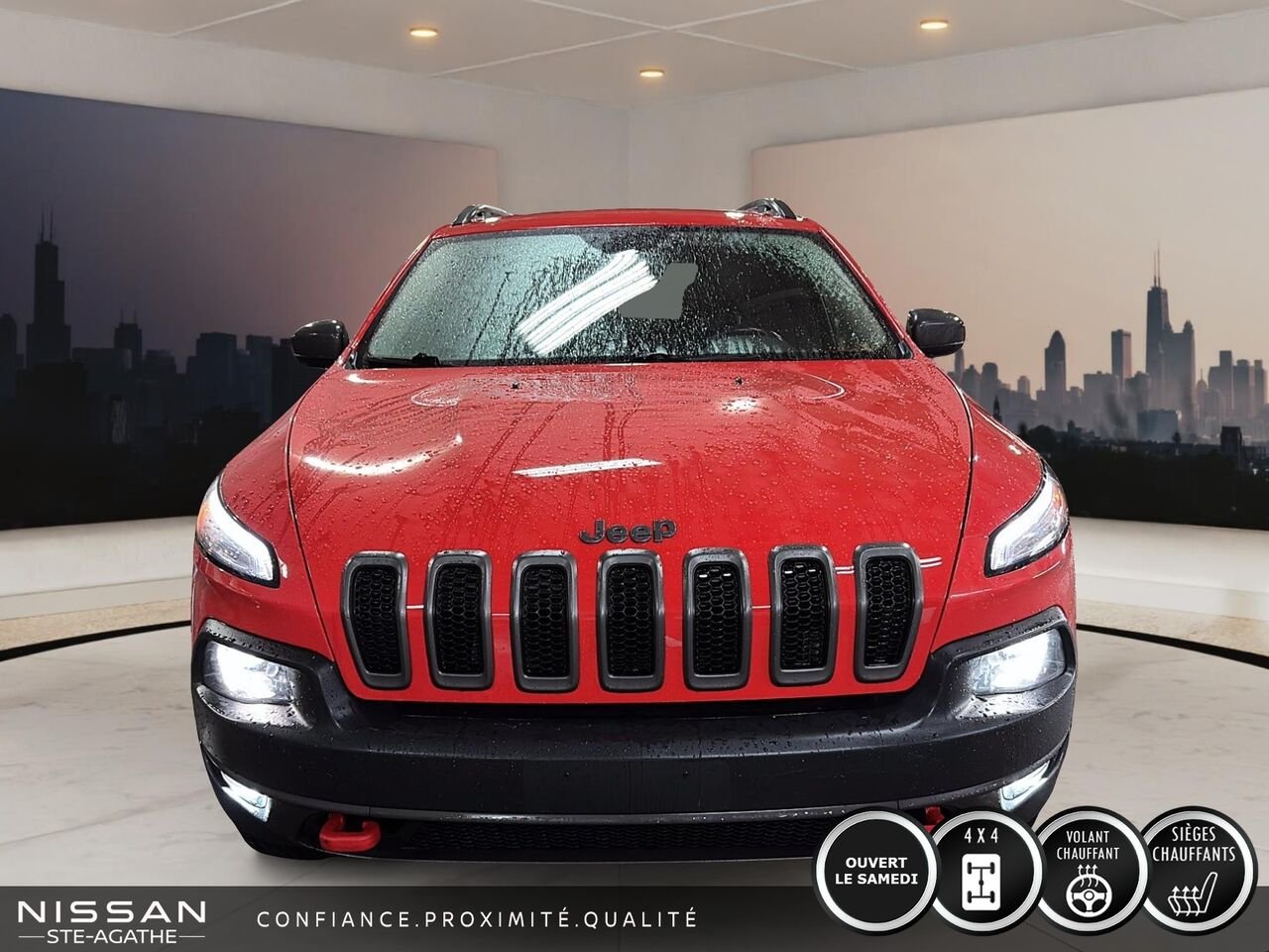 Jeep Cherokee TRAILHAWK | JAMAIS ACCIDENTÉ | 4X4 | CUIR | TOIT OUVRANT | CAMÉRA DE RECUL 2017 Rouge Saint-Jérôme - photo #1