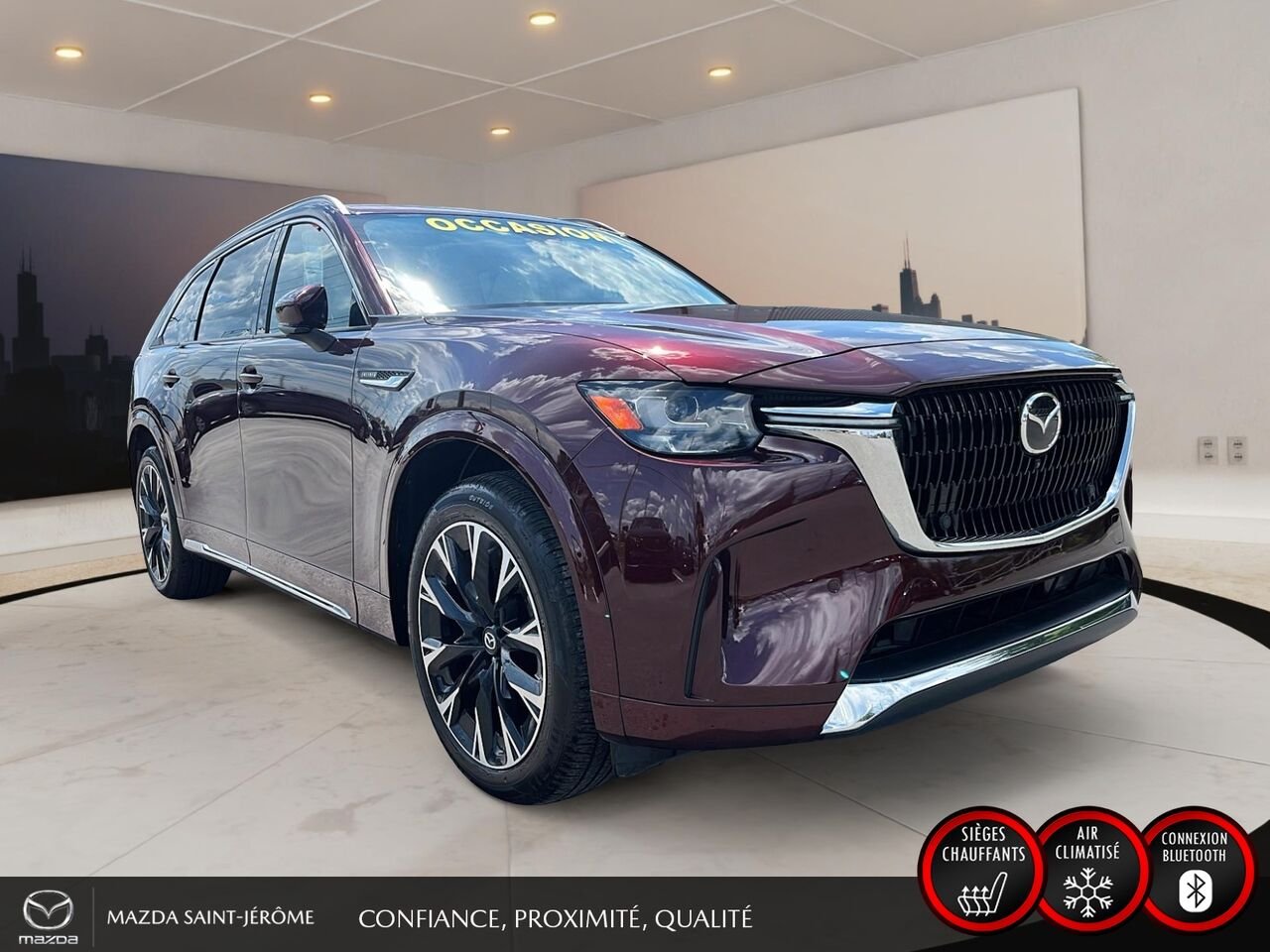 Mazda CX-90 hybride léger Signature | TOIT OUVRANT | CAMÉRA 360 | 2025 Rouge Saint-Jérôme - photo #3