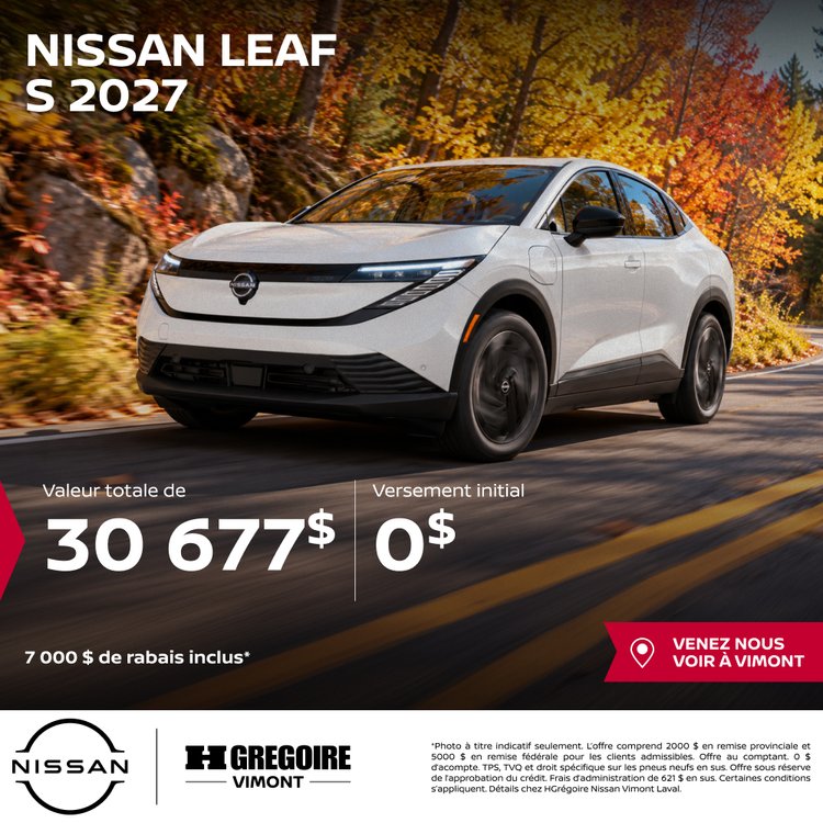 Nissan vimont Promo octobre LEAF S 2026 FR 1