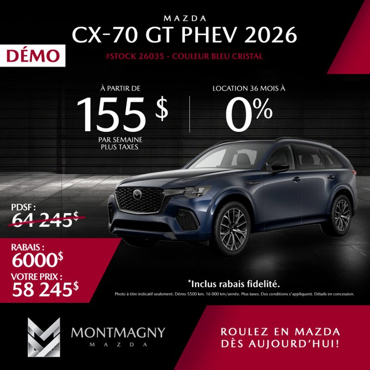 Montmagny mazda promo septembre CX 70 GT PHEV 2026 FR 1 1024x1024