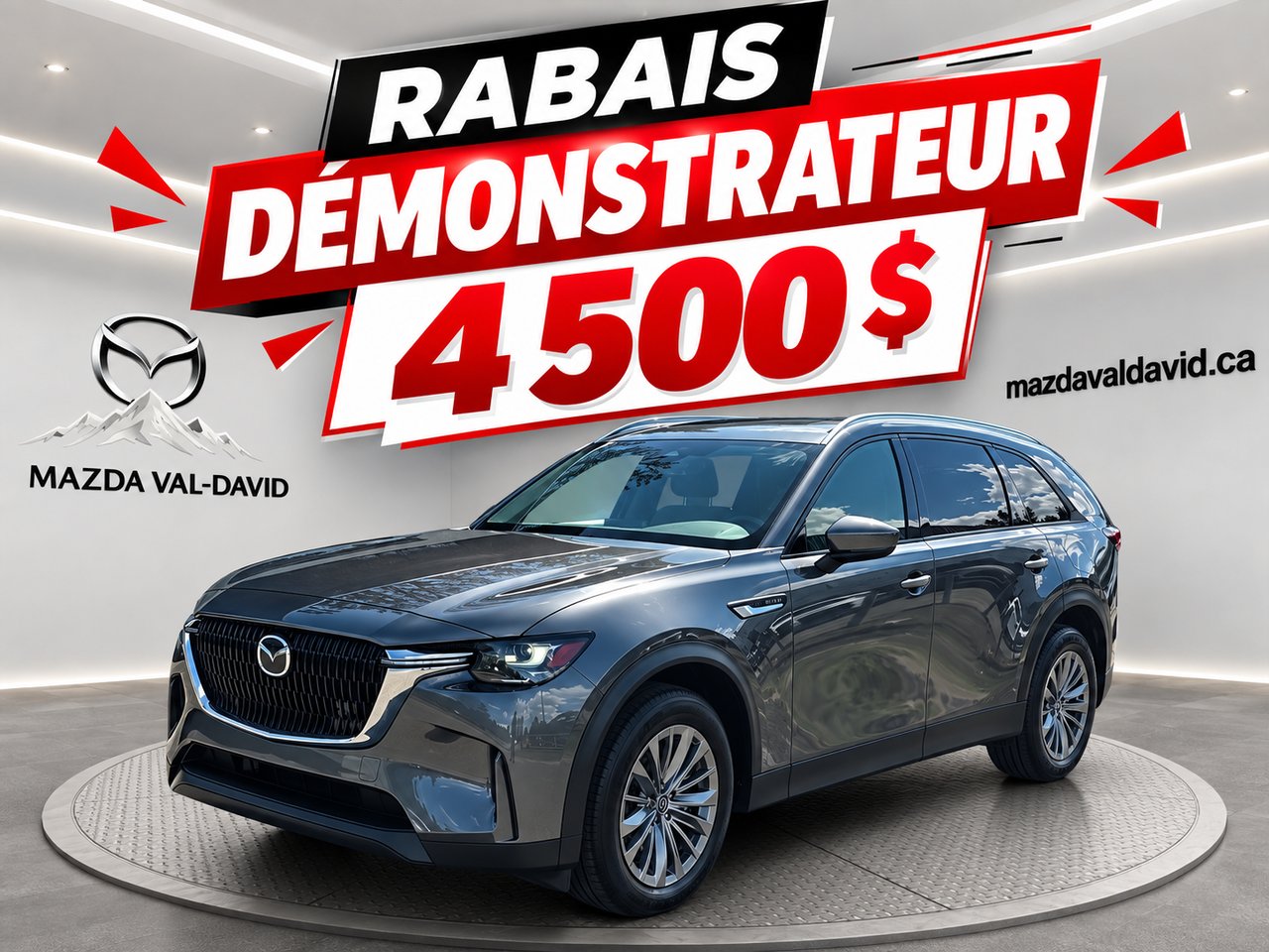 2026 Mazda CX-90 MHEV CX-90 GS-L hybride léger Machine Grey Metallic Val-David - photo #0