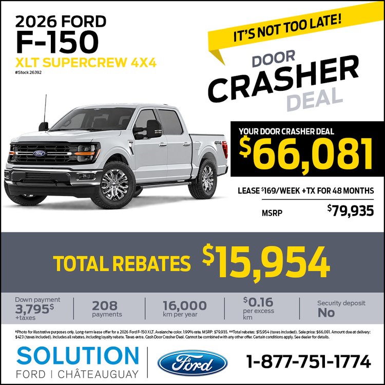 Solution ford promo octobre F 150 XLT 2026 EN