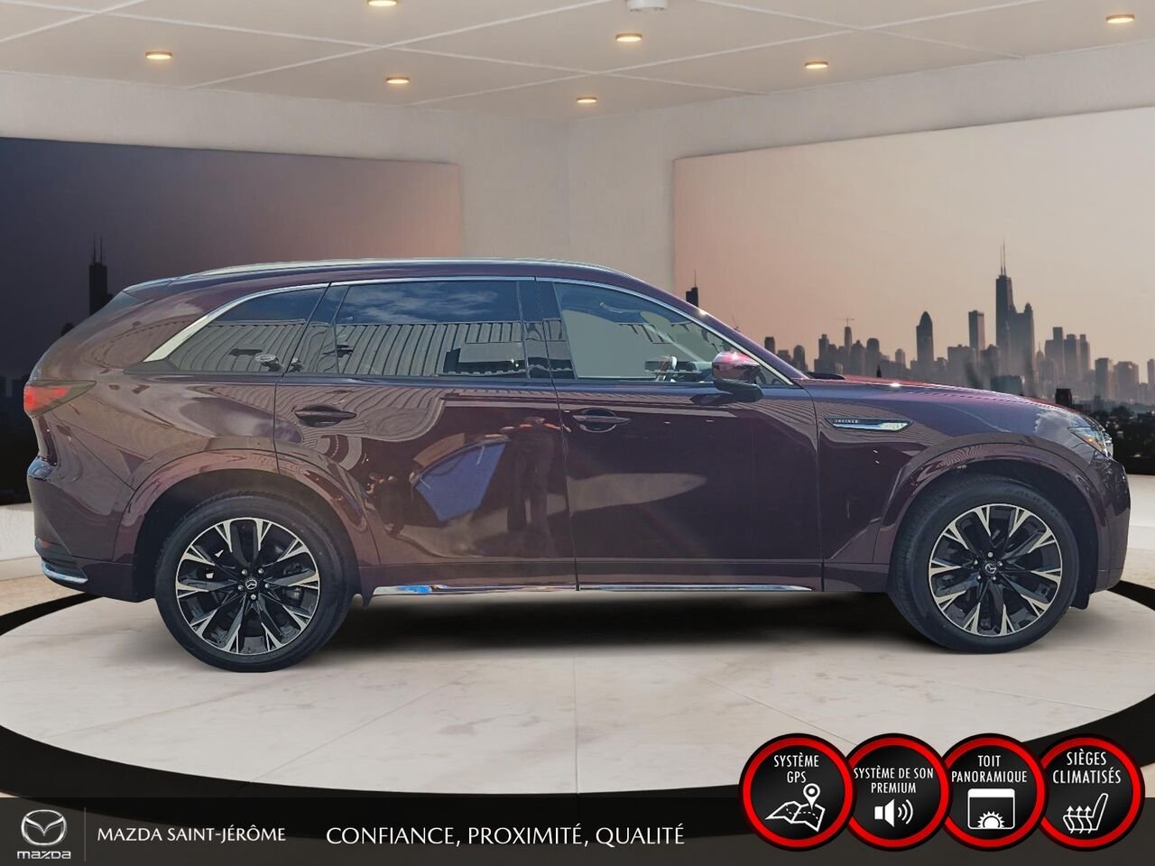 Mazda CX-90 hybride léger 2025 Rouge Saint-Jérôme - photo #4