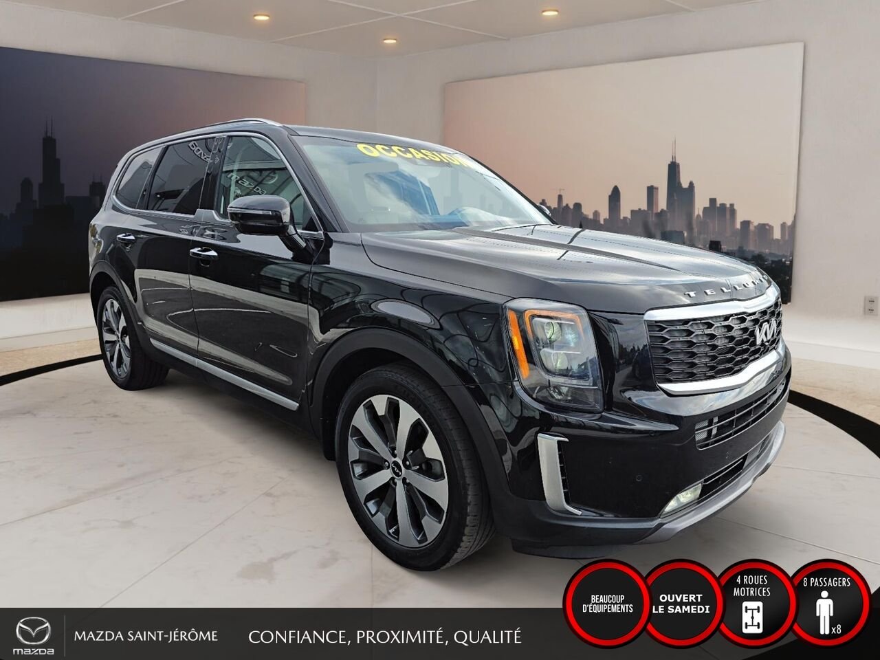 Kia Telluride SX | CUIR BRUN | 8 PASSAGERS | TOIT OUVRANT | 2022 Noir Saint-Jérôme - photo #3