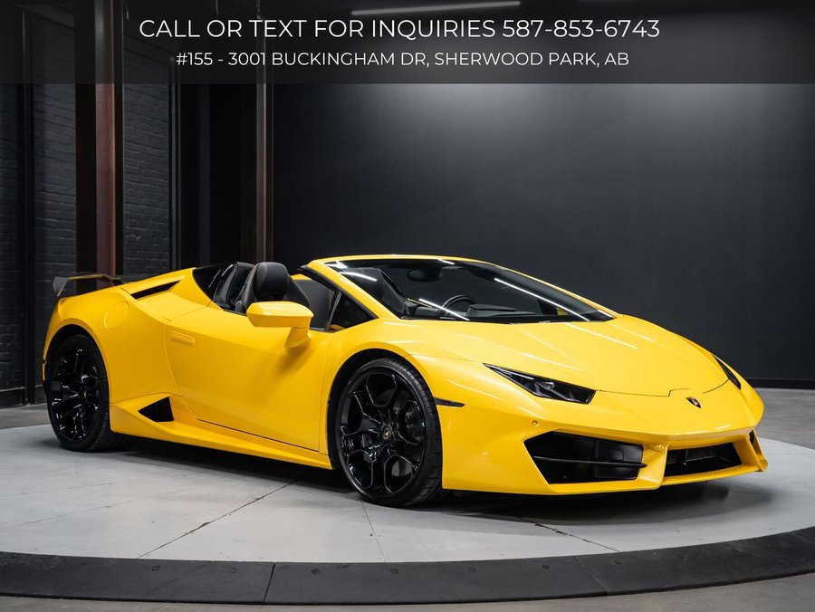 2017 Lamborghini Huracan LP 580-2 Spyder | Full Front PPF | Carbon Spoiler | Front Lift Yellow