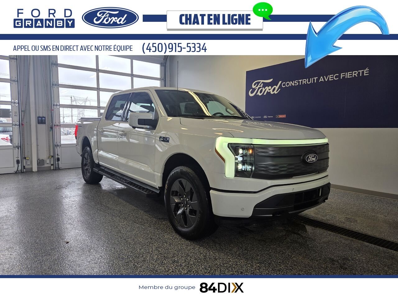 2025 Ford F-150 LIGHTNING LARIAT, CUIR, TOIT White Granby - photo #0