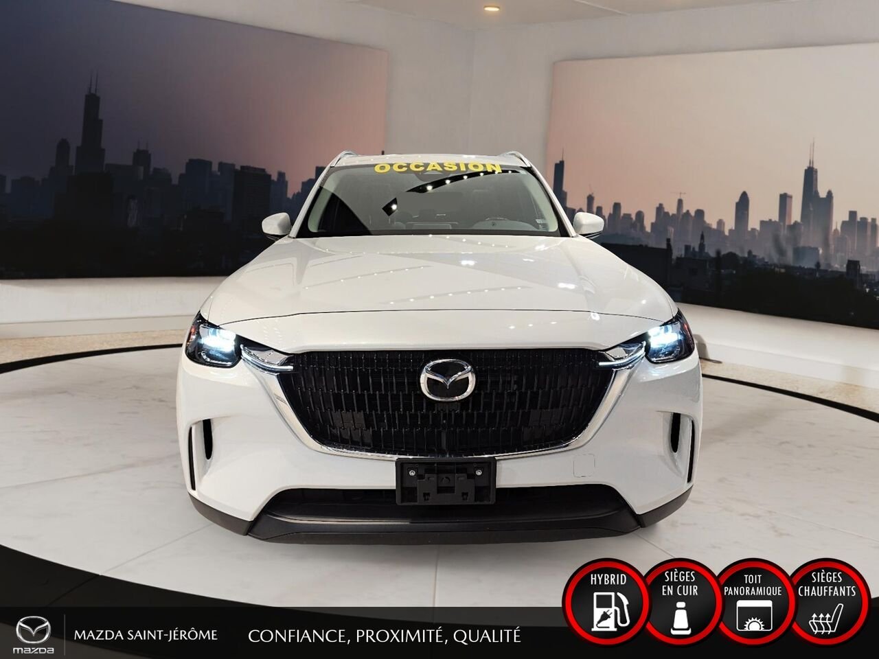 2024 Mazda CX-90 hybride rechargeable GS-L | 1 PROPRIÉTAIRE | HYBRIDE RECHARGEABLE | CUIR | TOIT OUVRANT | AWD White Saint-Jérôme - photo #2