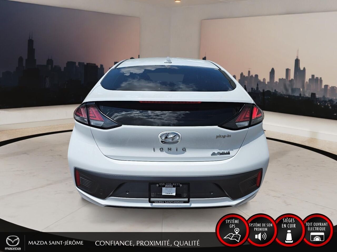 Hyundai Ioniq hybride rechargeable Ultimate | TOIT OUVRANT | CUIR | 2020 Blanc Saint-Jérôme - photo #6