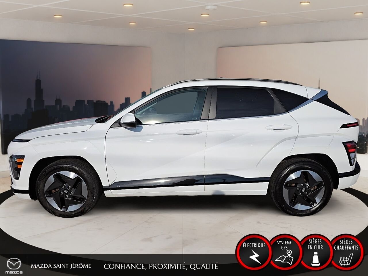 2025 Hyundai Kona Electric Preferred avec ensemble Trend | CUIR | TOIT OUVRANT | MAGS | White Saint-Jérôme - photo #9