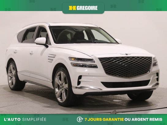 2021 Genesis GV80 3.5T Prestige AWD AUTO AC CUIR TOIT NAV MAGS CAM R White