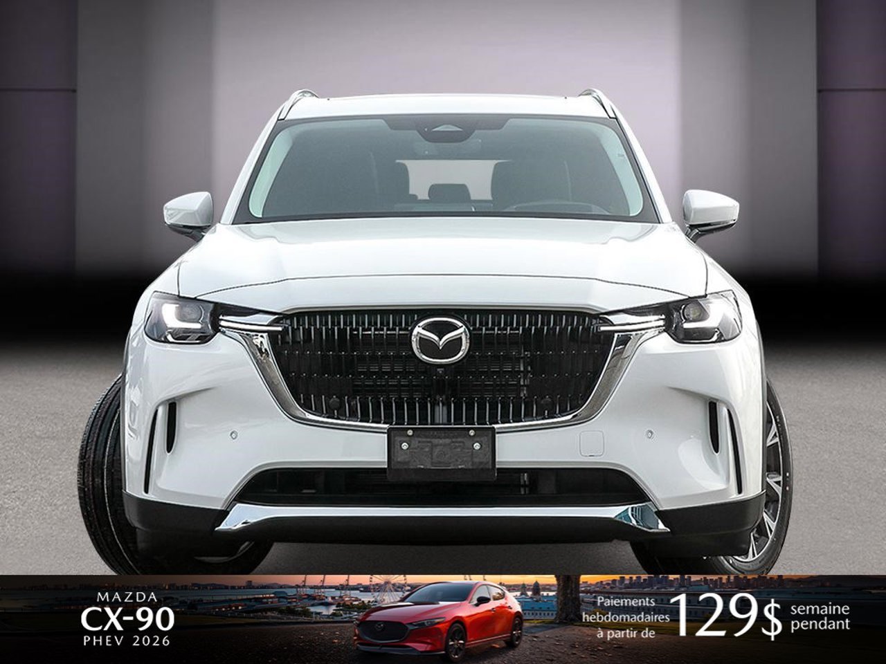 Mazda CX-90 hybride rechargeable JM3KKDHA3T1388919 2026 Blanc rhodium métallisé Mirabel - photo #1