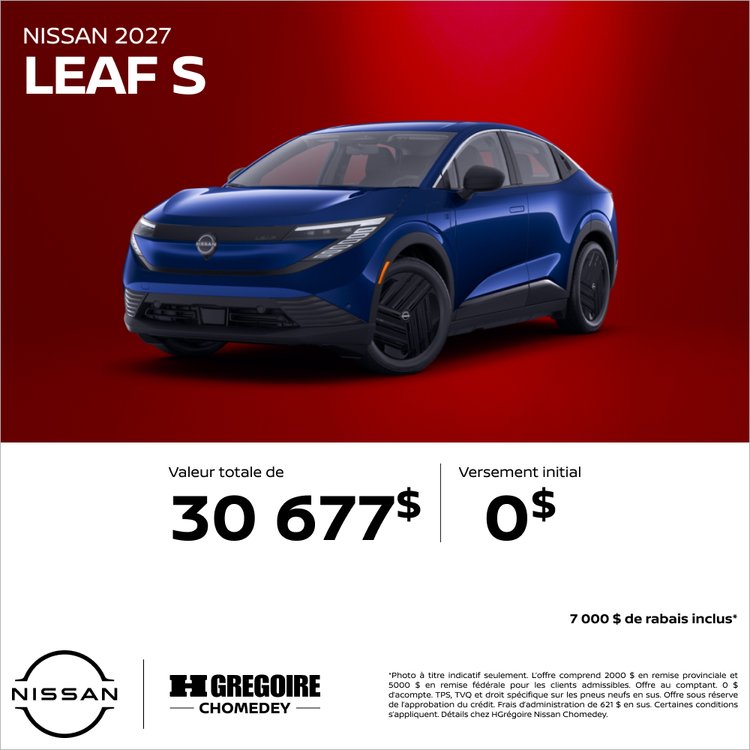 Nissan chomedey promo octobre Leaf S FR