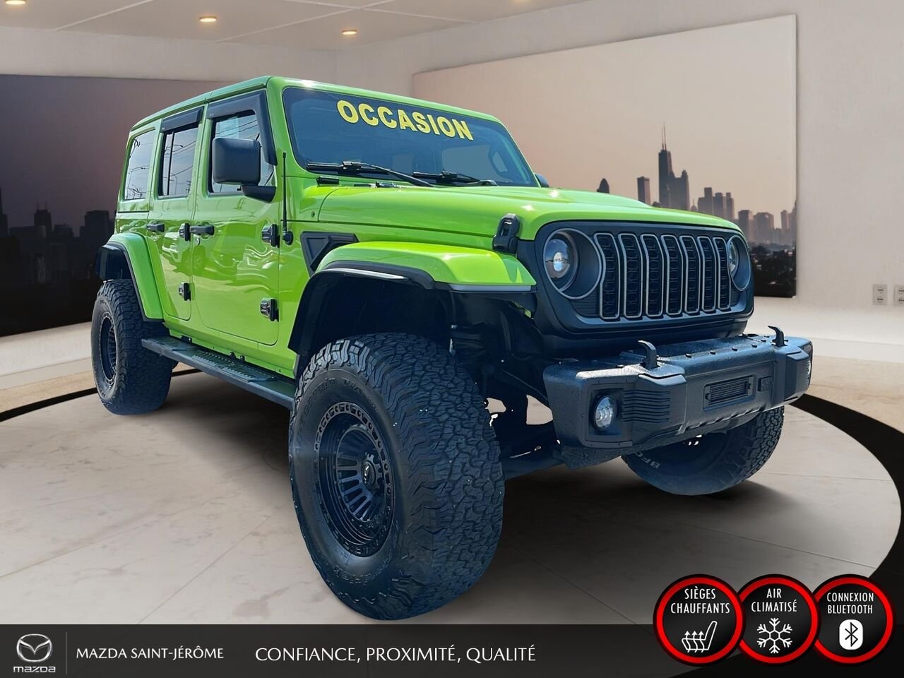 Jeep Wrangler Unlimited Sahara | LIFT KIT | GROS PNEUS | CUIR | 2021 Vert Saint-Jérôme - photo #3