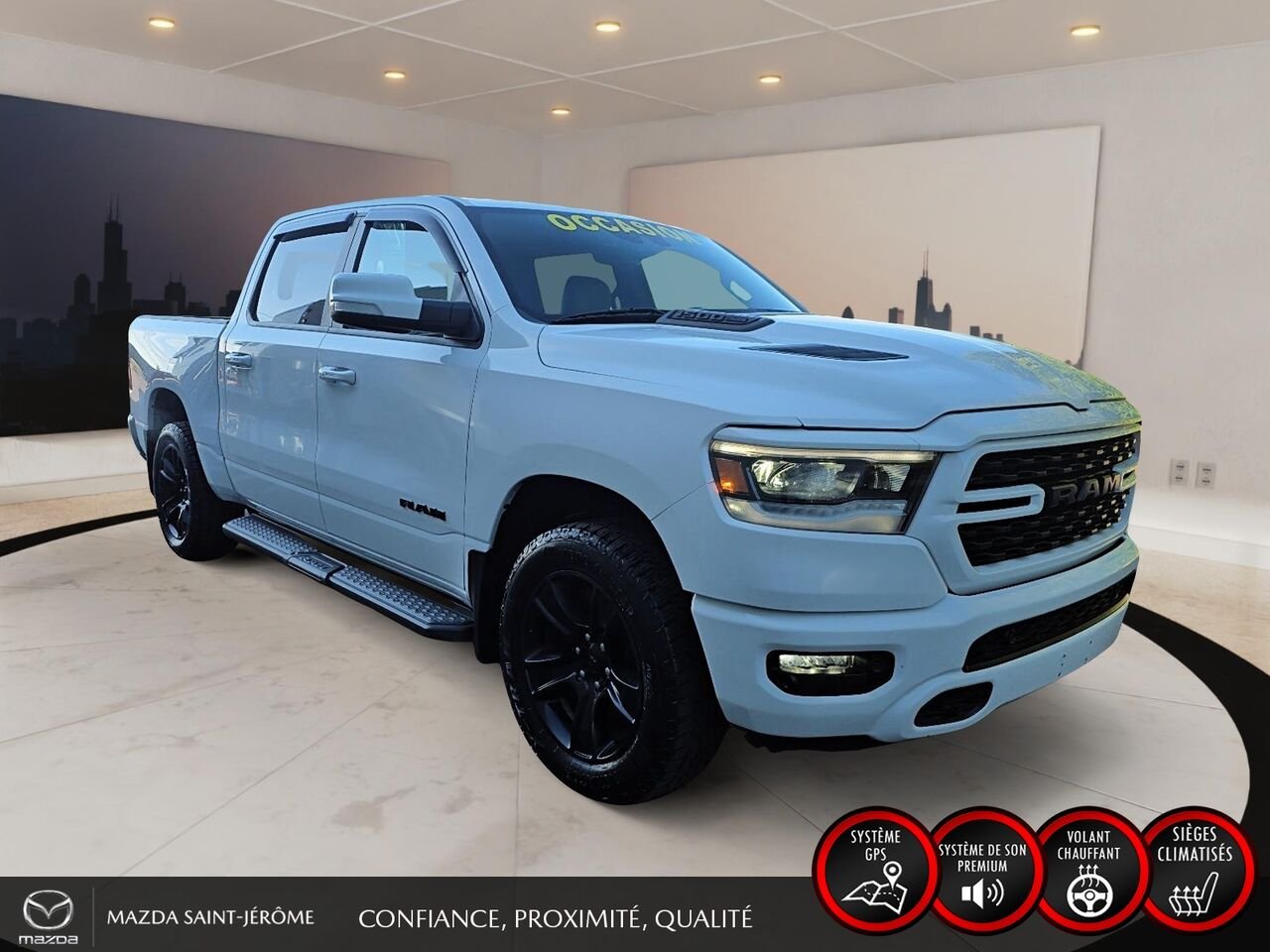 Ram 1500 Sport | caisse de 5 pi 7 po | CUIR | 4X4 | 2022 Blanc Saint-Jérôme - photo #3