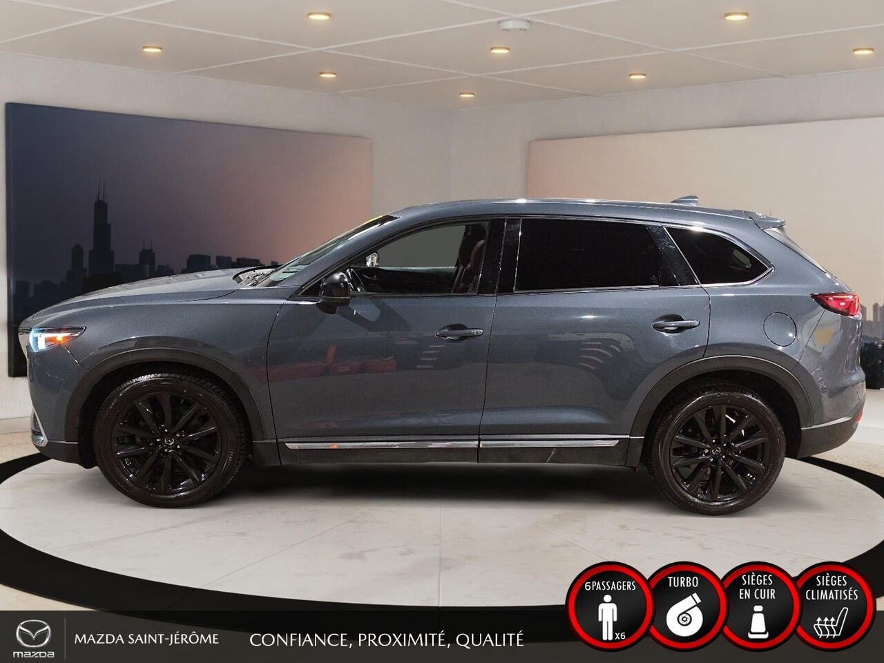 2022 Mazda CX-9 Édition Kuro | 1 PROPRIÉTAIRE | JAMAIS ACCIDENTÉ | CUIR ROUGE | TOIT OUVRANT | AWD Grey Saint-Jérôme - photo #9