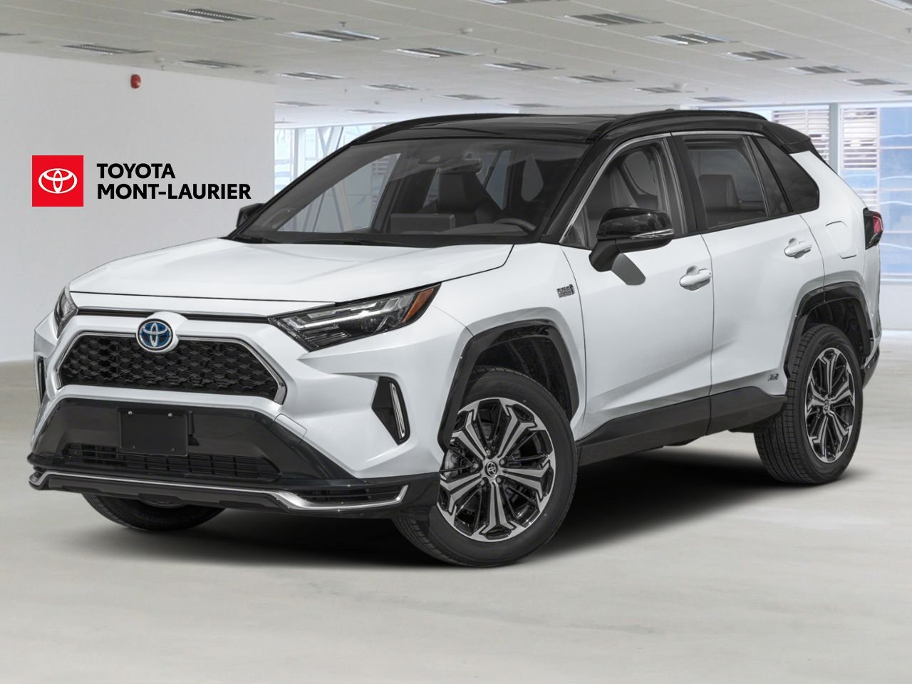 Toyota RAV4 hybride rechargeable 2025 Frisson glacé nacré avec toit noir Mont-Laurier - photo #0