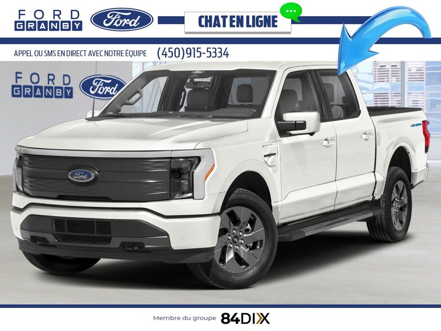 Ford F-150 Lightning LARIAT cabine SuperCrew 4RM caisse de 5,5 pi 2025 Blanc astral métallisé trois couches