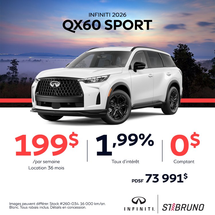 St bruno infiniti promo septembre QX60 sport 2026 FR