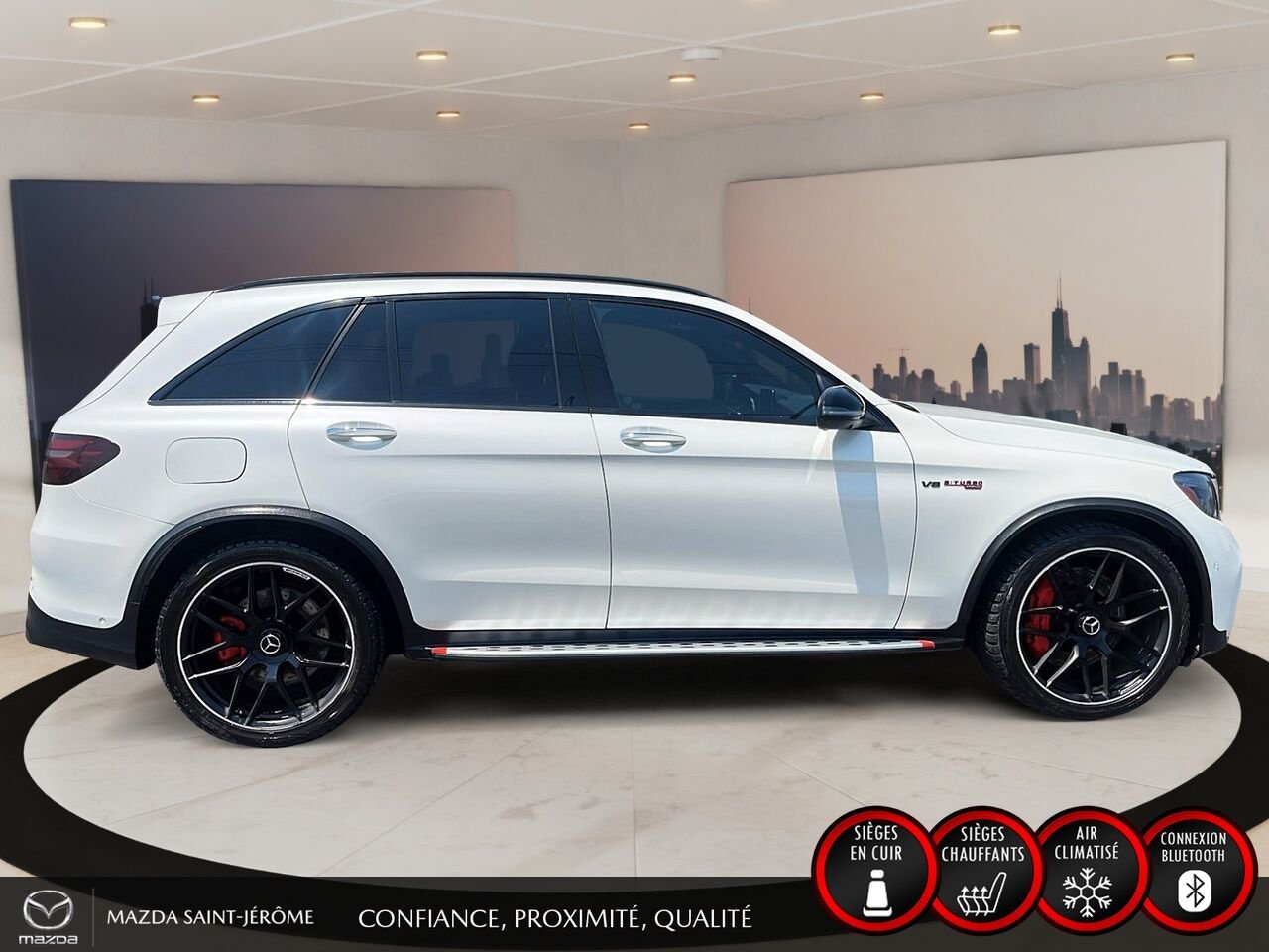 Mercedes-Benz GLC GLC 63 S AMG | CUIR ROUGE | TOIT PANORAMIQUE | 2019 Blanc Saint-Jérôme - photo #4
