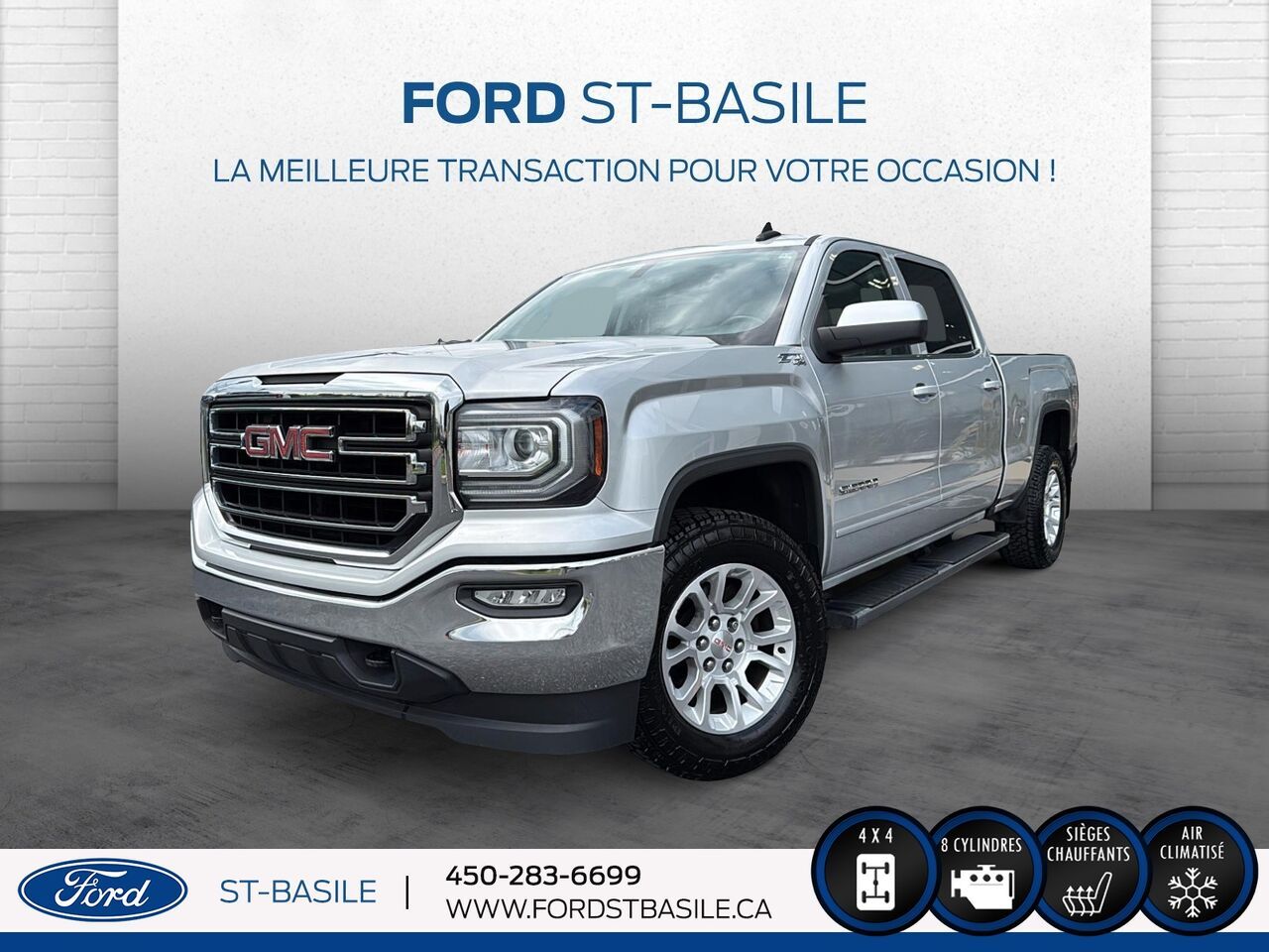 Gray 2018 GMC Sierra 1500 Pickup Truck Four-Wheel Drive Automatic