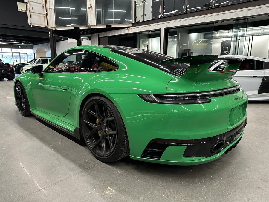 2023 Porsche 911 Carrera T | Factory Aerokit | Vossen Wheels | F.I Exhaust | Carbon Front Lip Python Green
