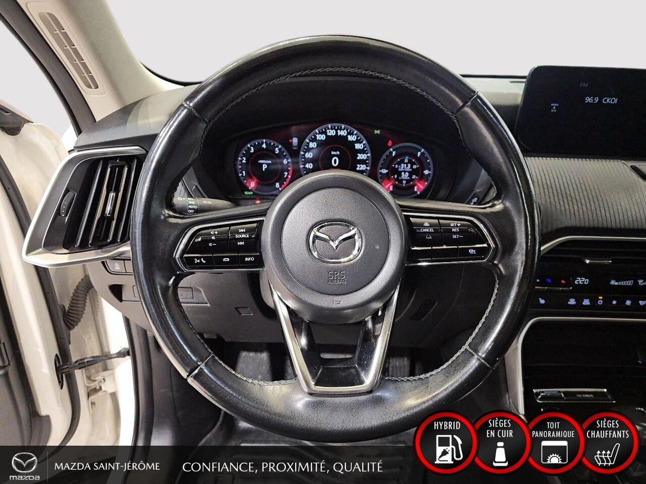 2024 Mazda CX-90 hybride rechargeable GS-L | 1 PROPRIÉTAIRE | HYBRIDE RECHARGEABLE | CUIR | TOIT OUVRANT | AWD White Saint-Jérôme - photo #12