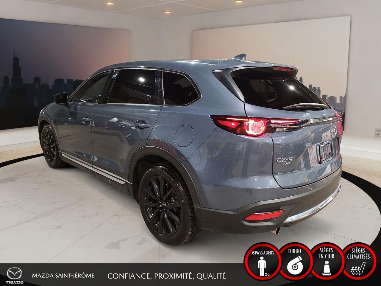 2022 Mazda CX-9 Édition Kuro | 1 PROPRIÉTAIRE | JAMAIS ACCIDENTÉ | CUIR ROUGE | TOIT OUVRANT | AWD Grey Saint-Jérôme - photo #8