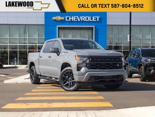 2024 Chevrolet Silverado 1500 Custom Blackout 2.7T | 20in Gloss Black Wheels Grey
