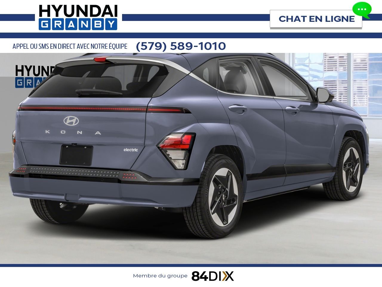 HYUNDAI Kona électrique 2026 Bleu Meta Granby - photo #2