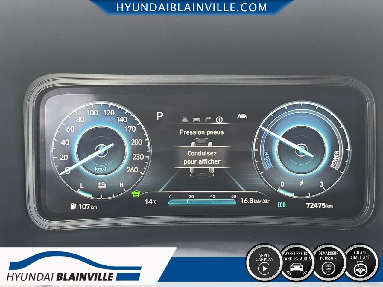 Hyundai Kona électrique 2023 Blanc Blainville - photo #11
