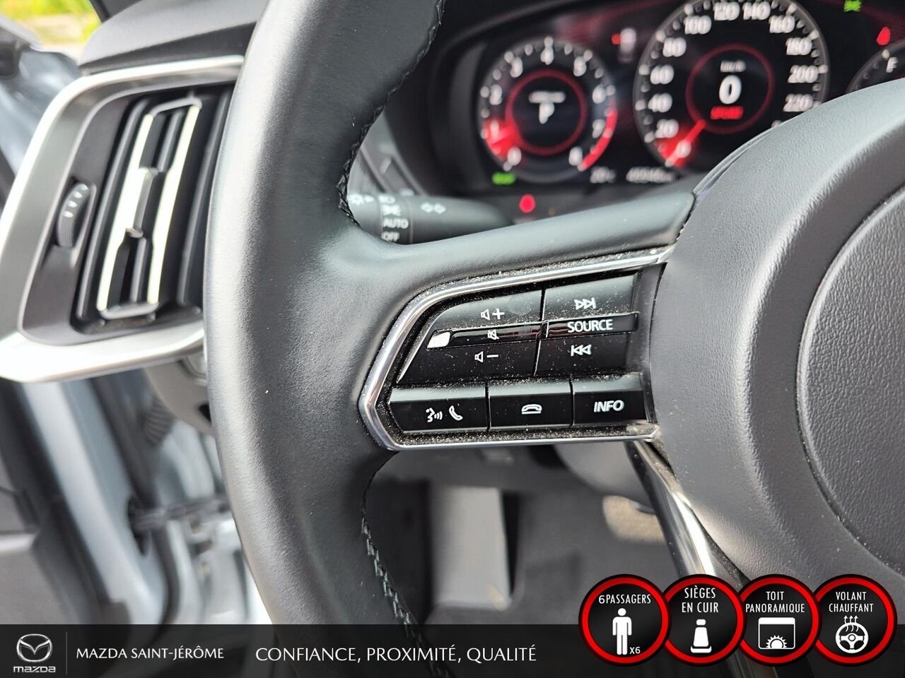 2024 Mazda CX-90 hybride rechargeable GS-L TI | 1 PROPRIÉTAIRE | HYBRIDE RECHARGEABLE | CUIR | HAYON ÉLECTRIQUE | DÉMARRAGE À DISTANCE Silver Saint-Jérôme - photo #13