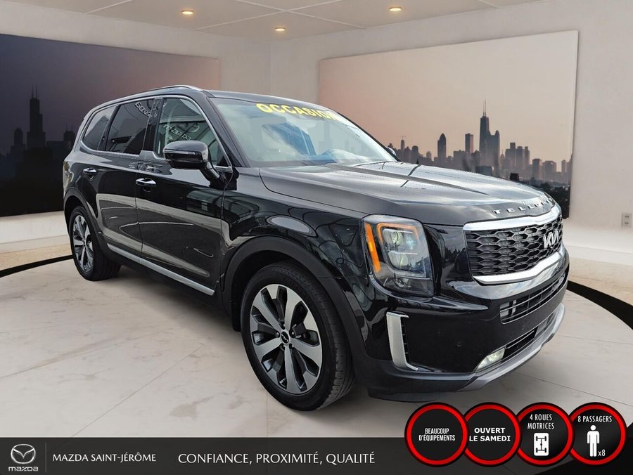 2022 Kia Telluride SX | CUIR BRUN | 8 PASSAGERS | TOIT OUVRANT | Black
