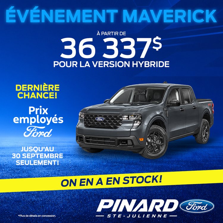 Pinard ford PROMO septembre MAVERICK 2026 1000X1000