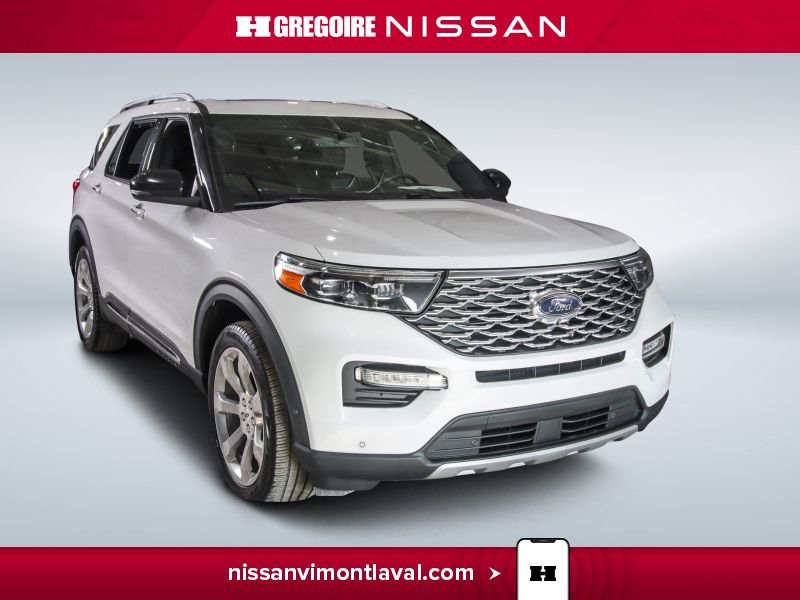 2020 Ford Explorer PLATINUM AWD AUBAINE 6 PASSAGERS TOUT EQUIPÉ CUIR White