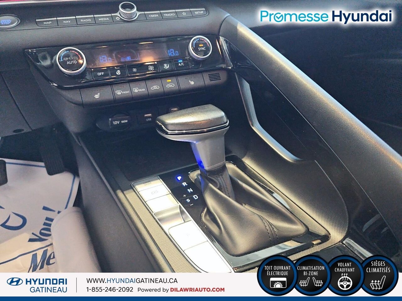 Hyundai Elantra hybride Luxury ***hybrid, cuir , toit ouvrant*** 2023 Noir Ottawa & Gatineau - photo #13