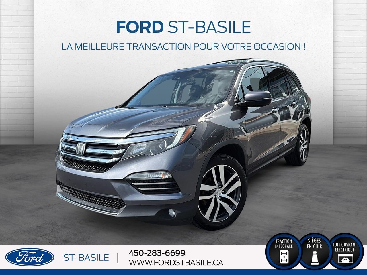 2016 HONDA PILOT Grey Saint-Basile-le-Grand - photo #0