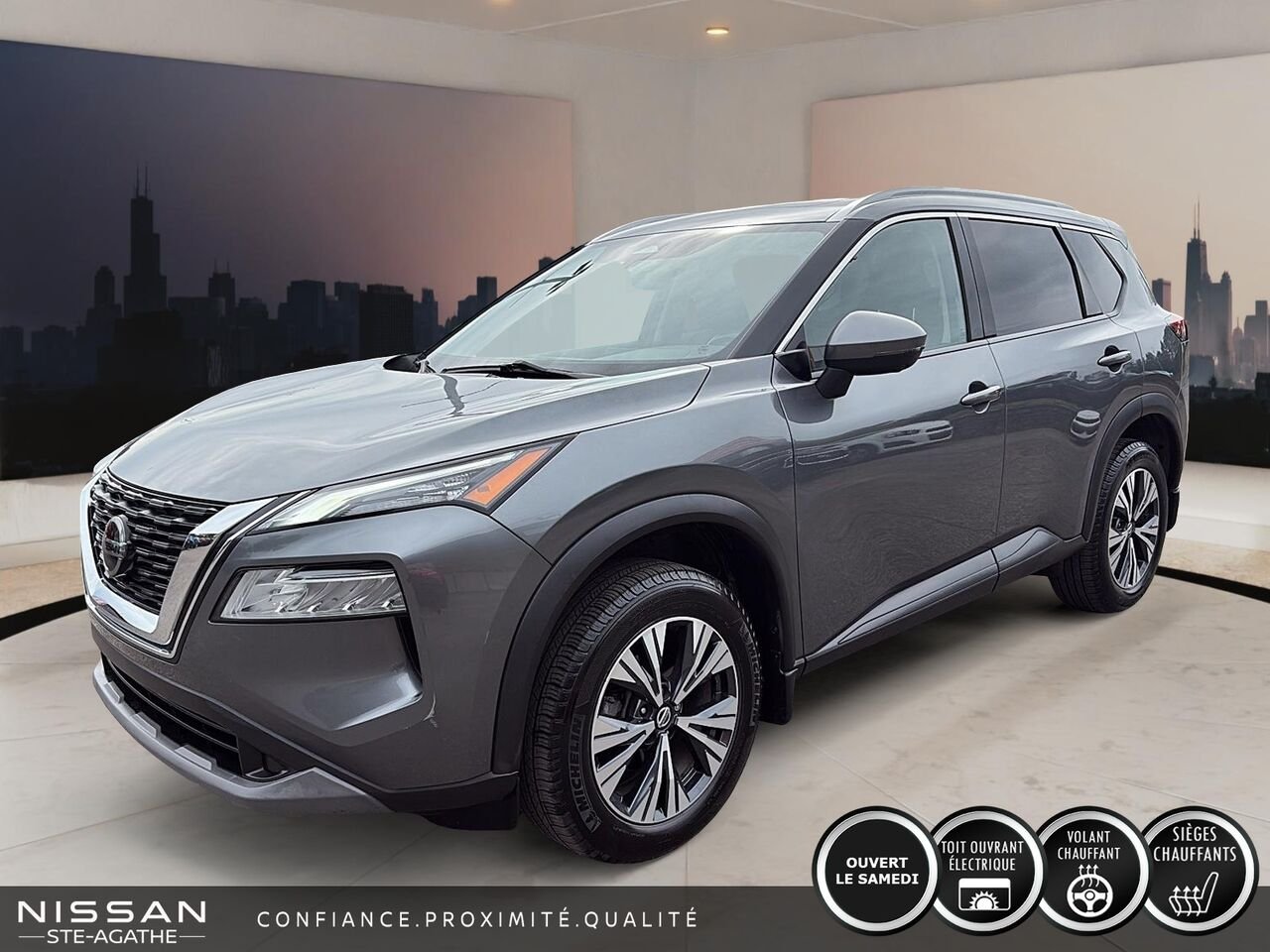 Nissan Rogue SV TA | 98 110 KM | UN SEUL PROPRIÉTAIRE | JAMAIS ACCIDENTÉ 2021 Gris Saint-Jérôme - photo #0